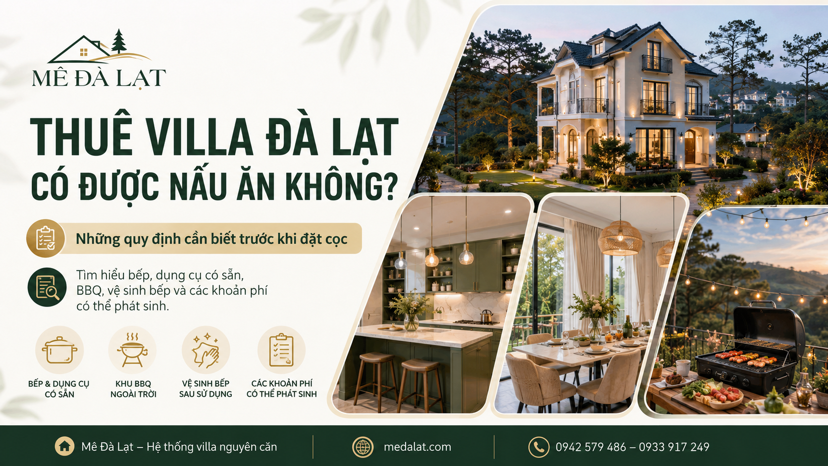 Thuê villa Đà Lạt có được nấu ăn không và những quy định cần biết