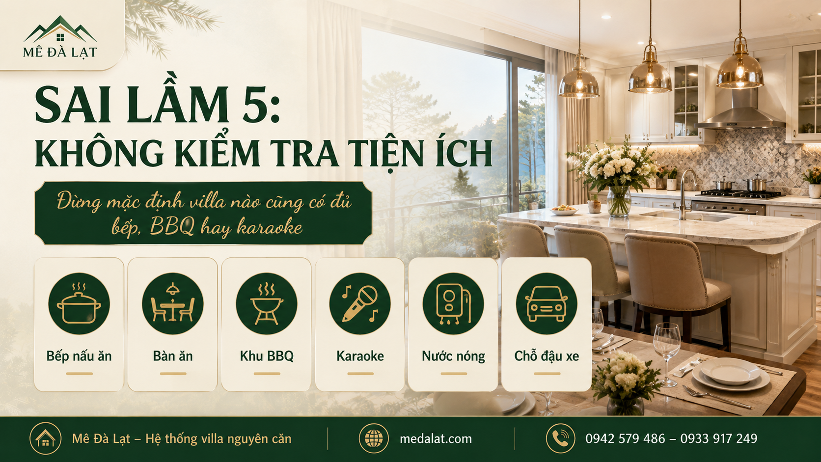 Kiểm tra tiện ích villa Đà Lạt trước khi đặt