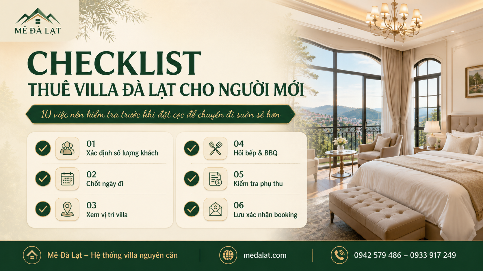 Checklist thuê villa Đà Lạt lần đầu