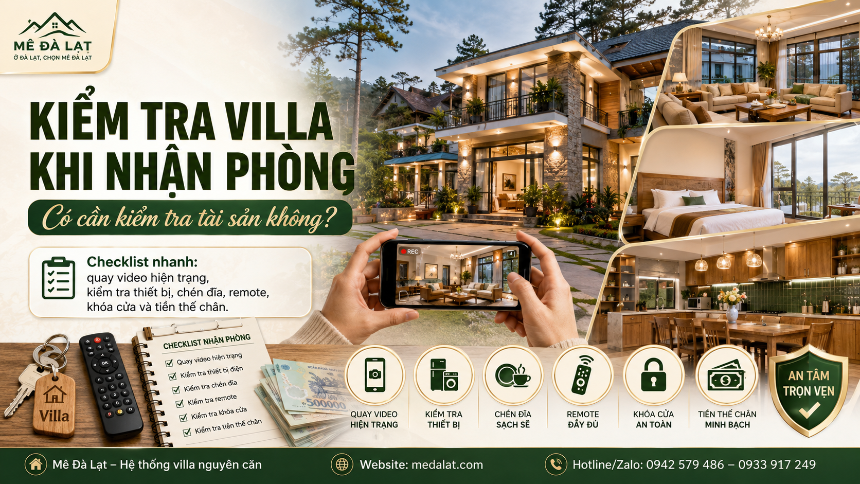 Kiểm tra villa khi nhận phòng và những tài sản cần lưu ý
