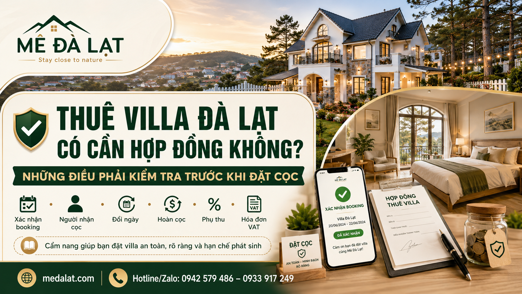 Thuê villa Đà Lạt có cần hợp đồng không trước khi đặt cọc