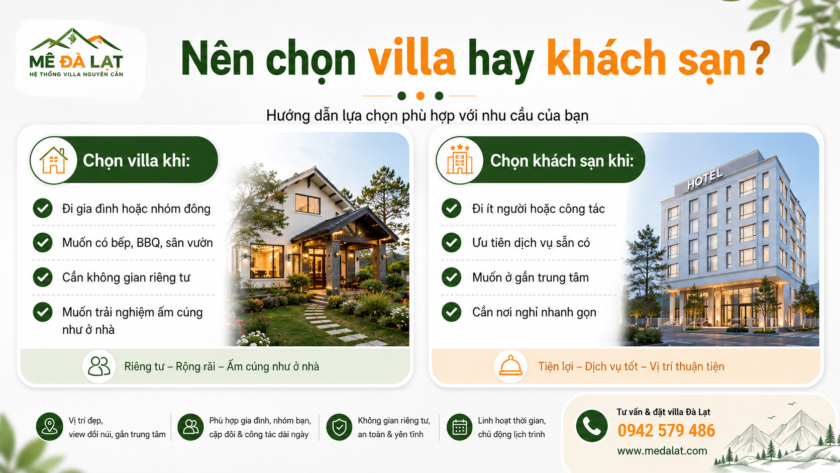 Nên chọn villa nguyên căn hay khách sạn Đà Lạt theo từng nhu cầu