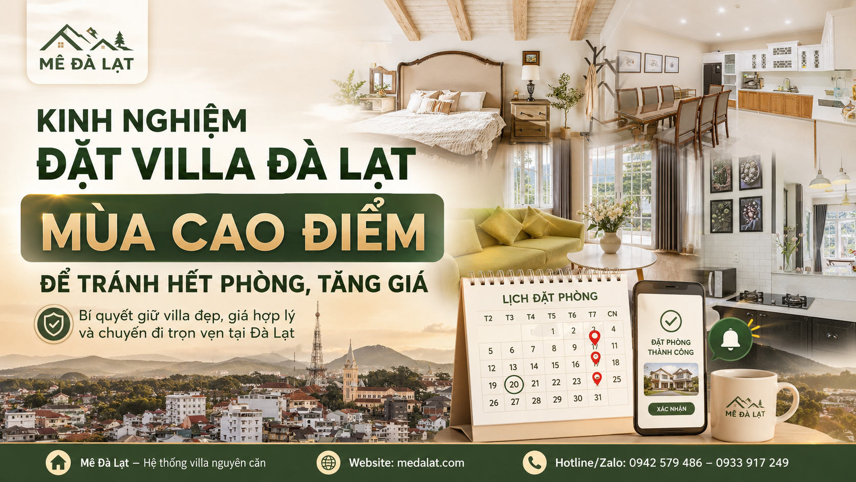Kinh nghiệm đặt villa Đà Lạt mùa cao điểm để tránh hết phòng tăng giá