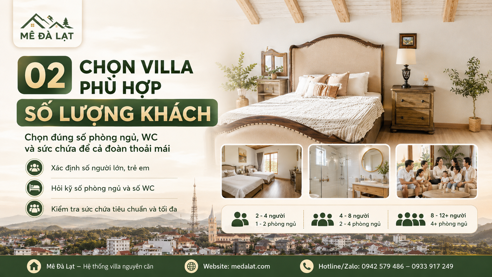 Chọn villa Đà Lạt phù hợp số lượng khách vào mùa cao điểm