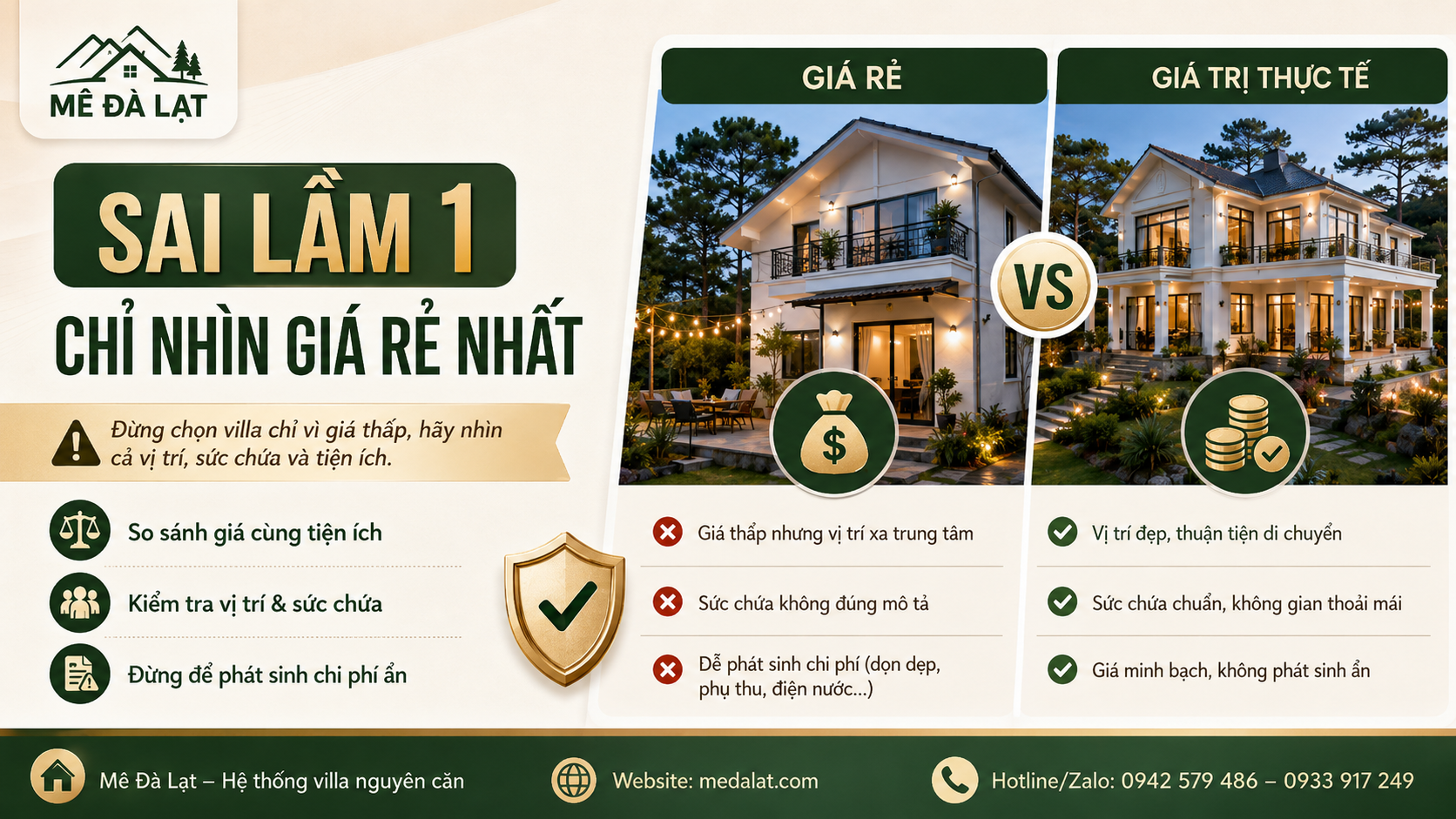 Sai lầm chỉ nhìn giá khi thuê villa Đà Lạt lần đầu
