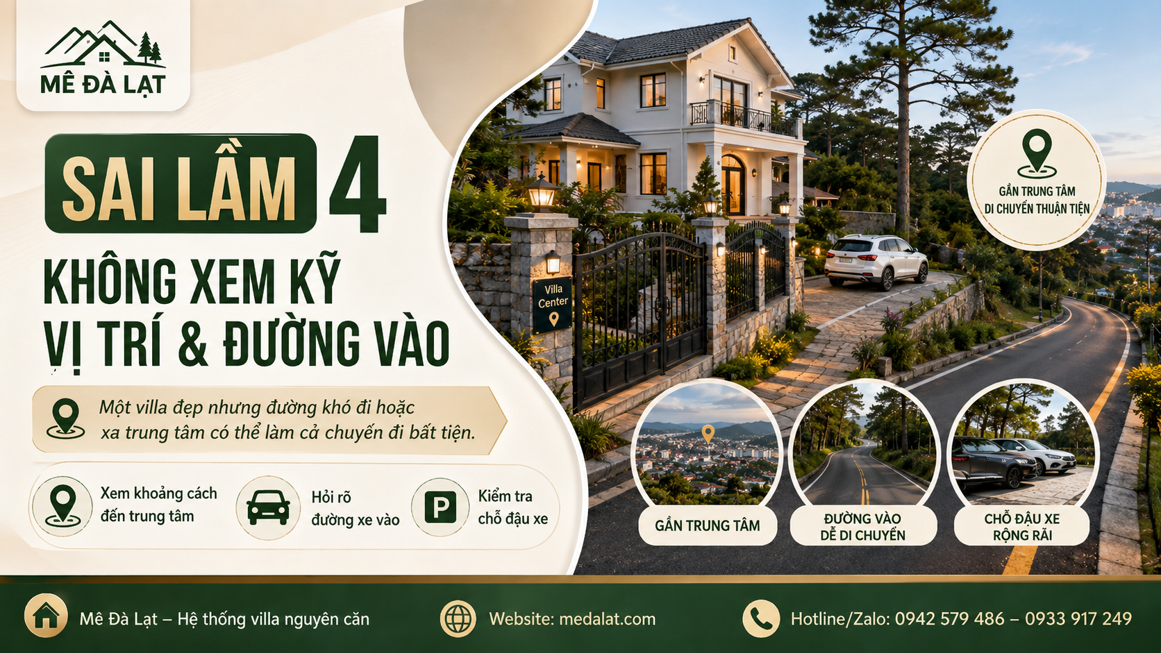 Kiểm tra vị trí và đường vào villa Đà Lạt trước khi đặt