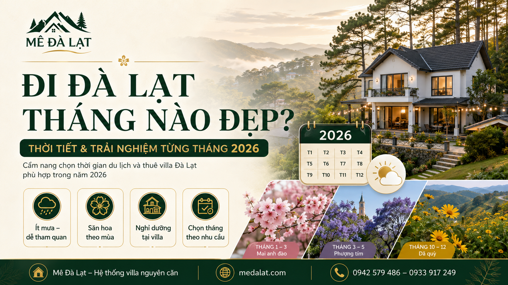 Đi Đà Lạt tháng nào đẹp thời tiết và trải nghiệm từng tháng năm 2026