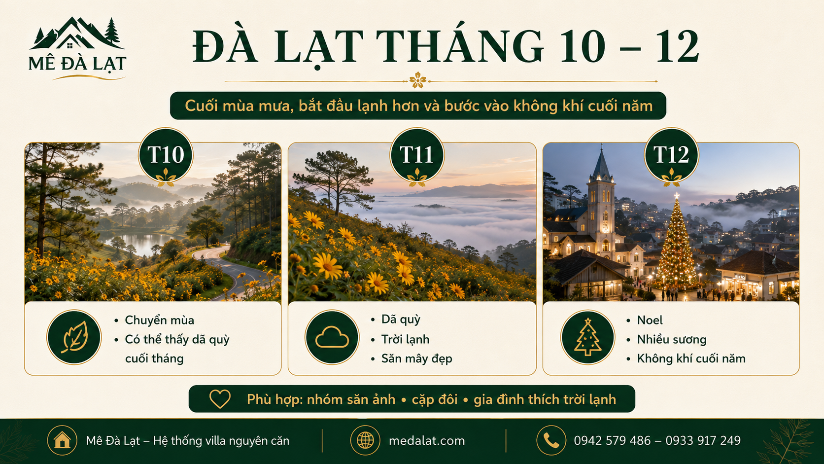 Du lịch Đà Lạt tháng 10 đến tháng 12 trời lạnh và mùa hoa