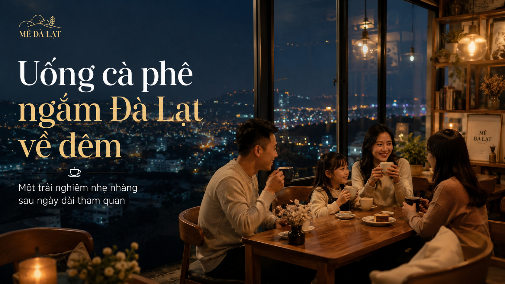 Uống cà phê ngắm Đà Lạt về đêm