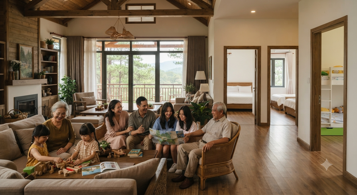Quy mô và số lượng phòng ngủ phù hợp với số lượng thành viên