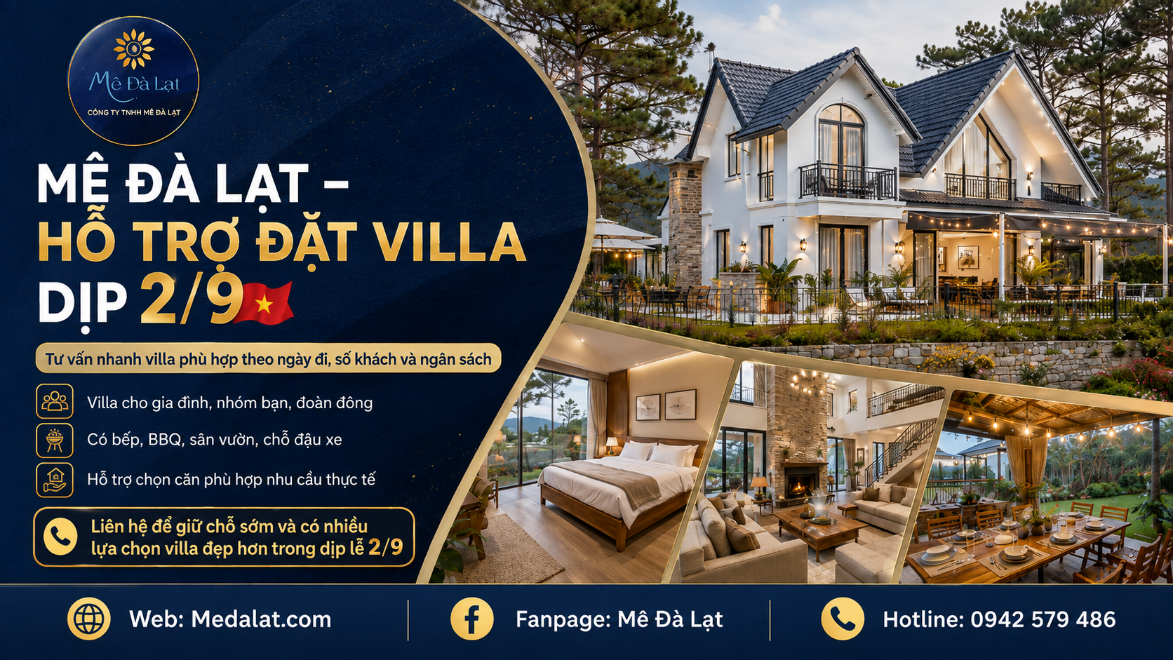 Mê Đà Lạt tư vấn thuê villa Đà Lạt dịp lễ 2/9
