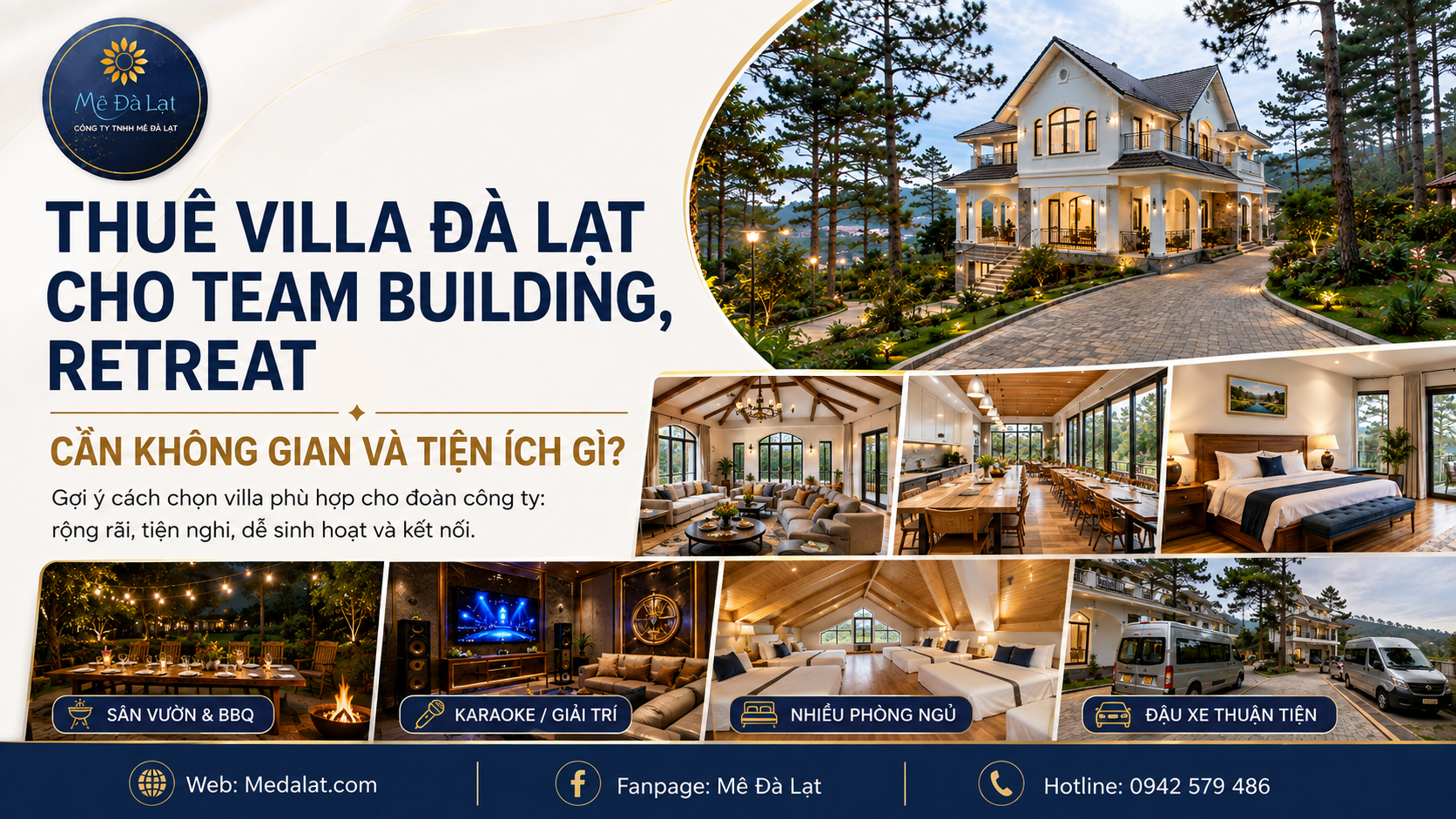 Villa Đà Lạt cho team building retreat phù hợp đoàn công ty