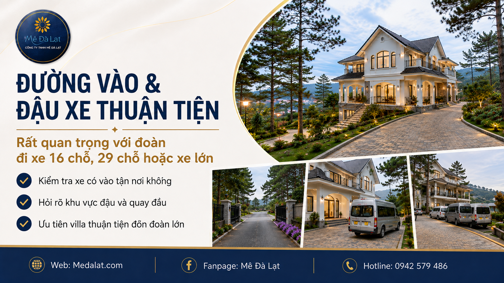 Villa Đà Lạt cho công ty có chỗ đậu xe thuận tiện